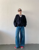 Black Hairy Cardigan  #241265